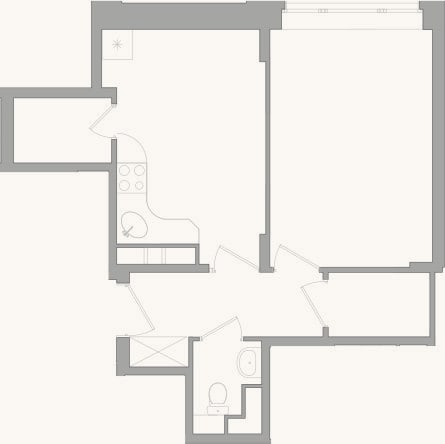 Планировка: Своб. план., 44,1 м²