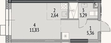 Планировка: Студия, 23,1 м²